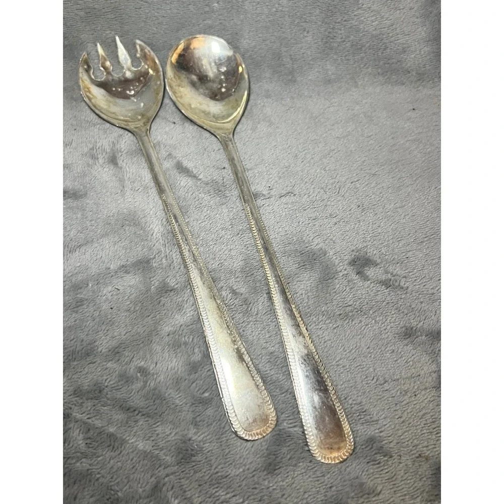 Vintage Italy Silver Plated Salad Servers 10